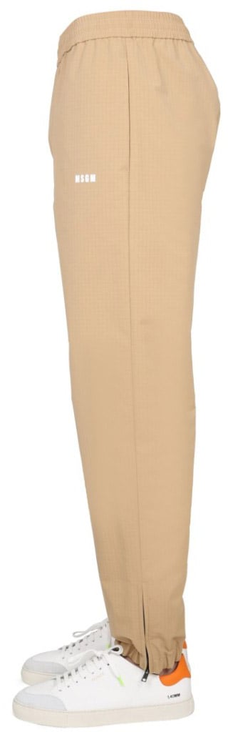 MSGM Relaxed Fit Casual Pants With Logo Bruin