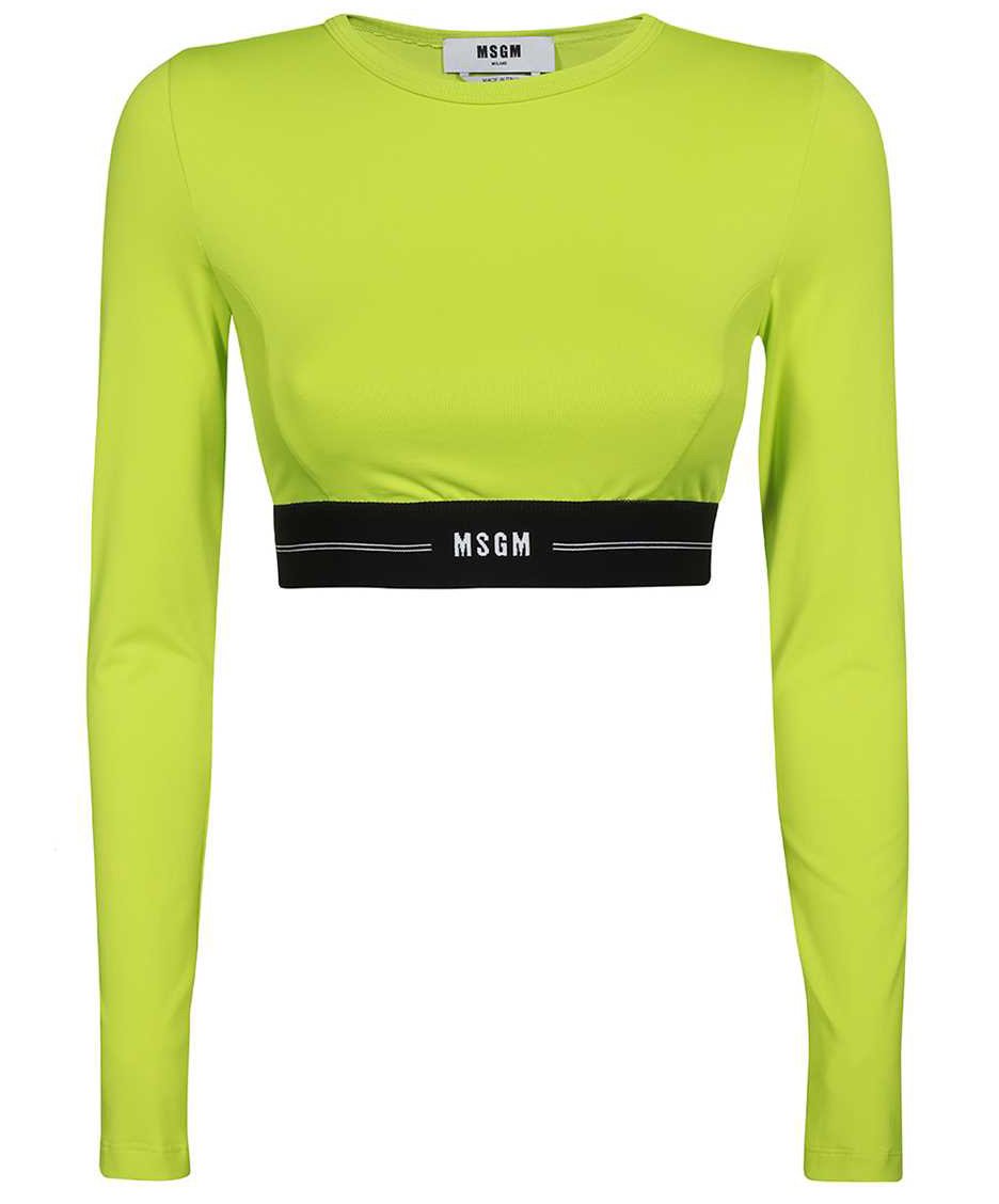 MSGM Long sleeve crop top Groen