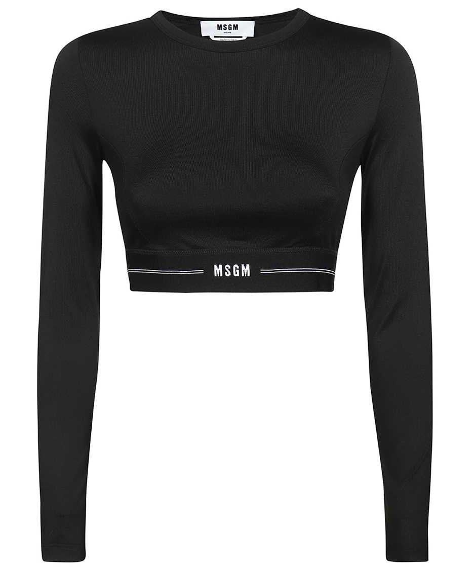 MSGM Long sleeve crop top Zwart