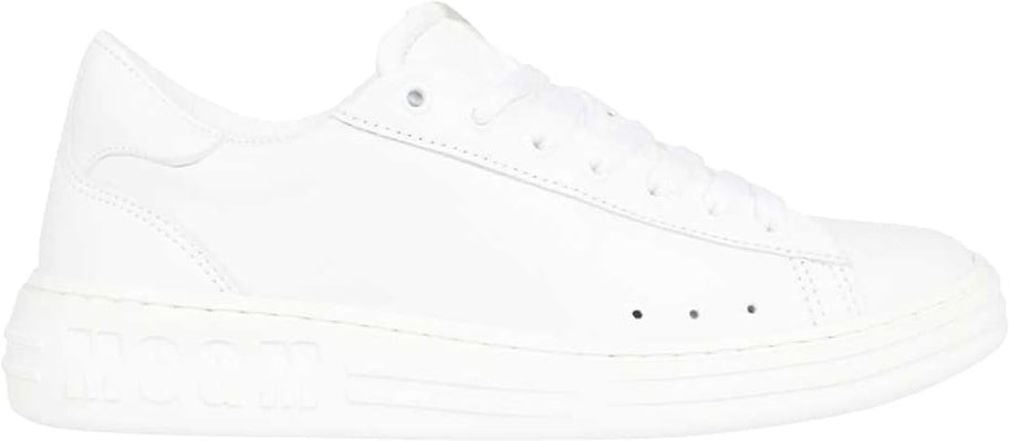 MSGM Logo detail leather sneakers Wit