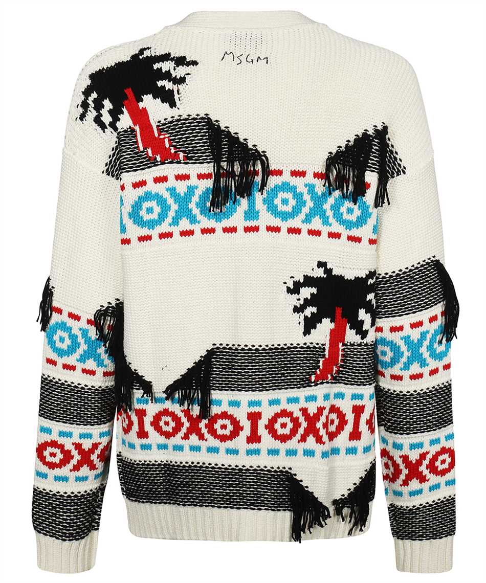 MSGM Cotton fringed cardigan Neutraal