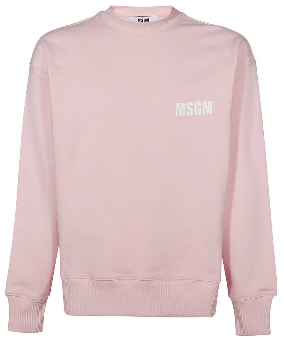 MSGM Logo detail cotton sweatshirt Roze
