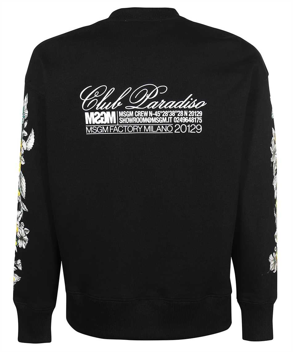 MSGM Printed cotton sweatshirt Zwart