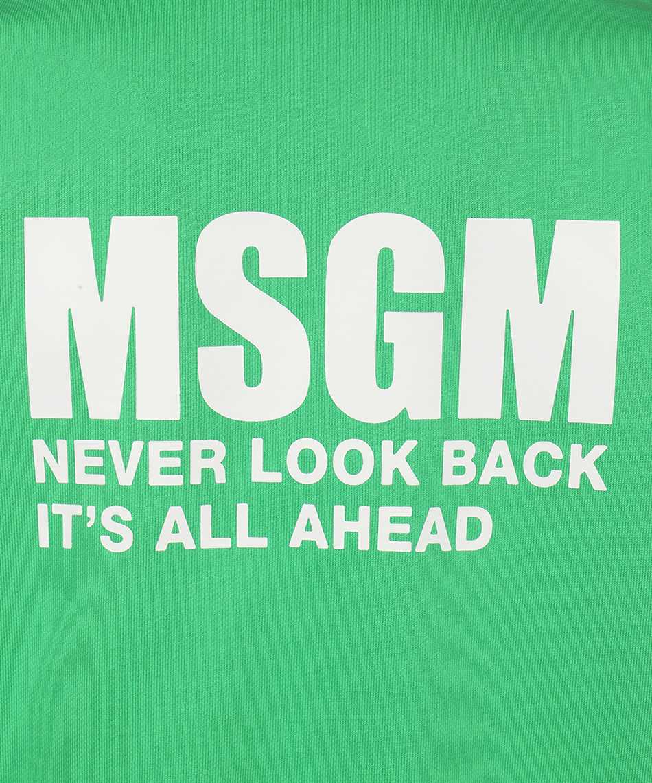 MSGM Logo detail cotton sweatshirt Groen