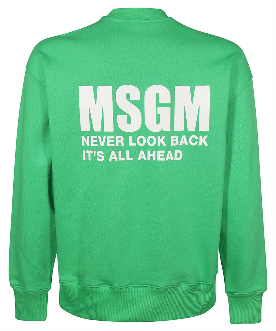 MSGM Logo detail cotton sweatshirt Groen