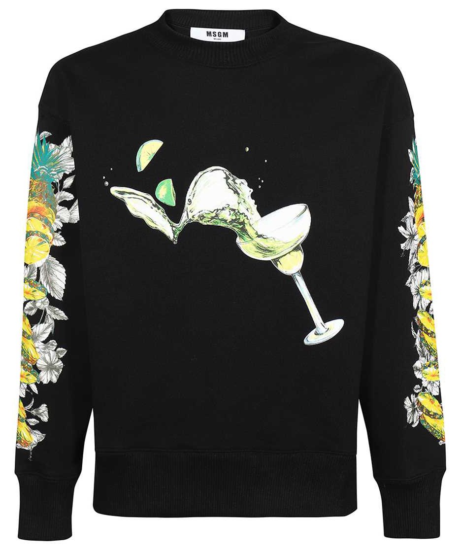 MSGM Printed cotton sweatshirt Zwart