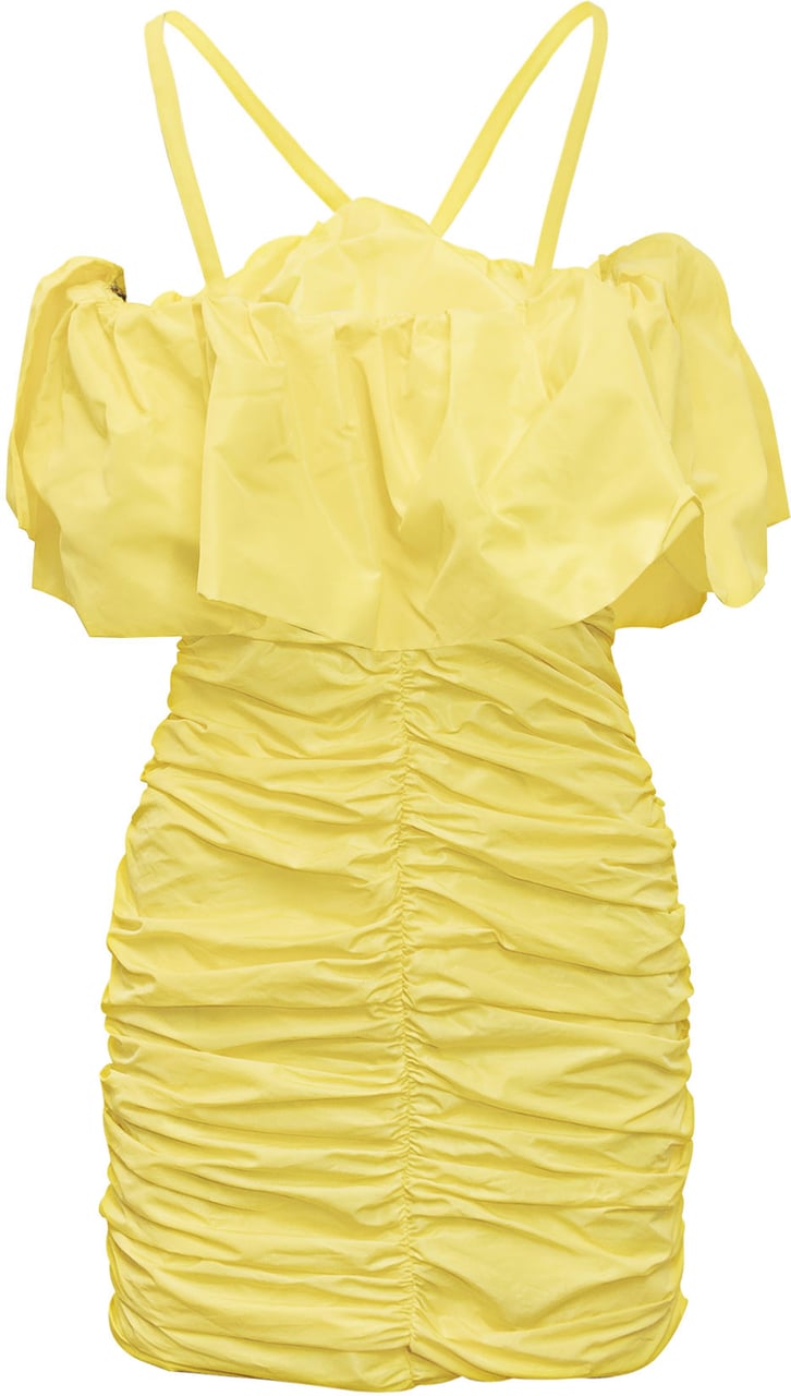 MSGM Abito Tubino Mini in Taffetà Geel