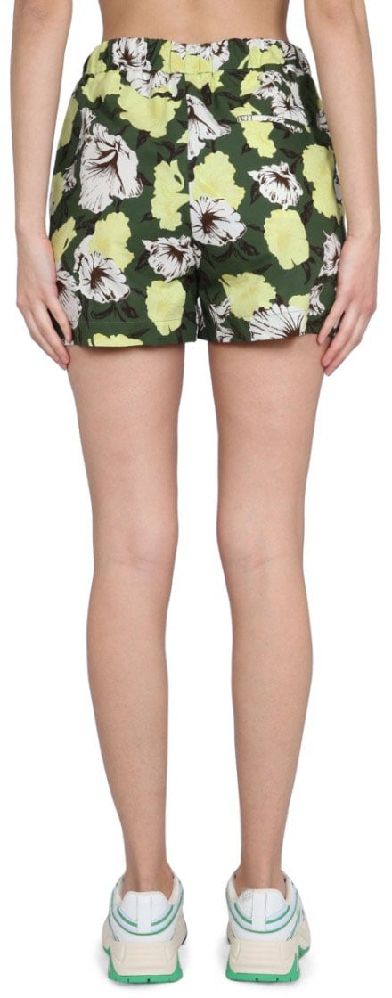 MSGM Floral Print Shorts With Elastic Waistband Divers