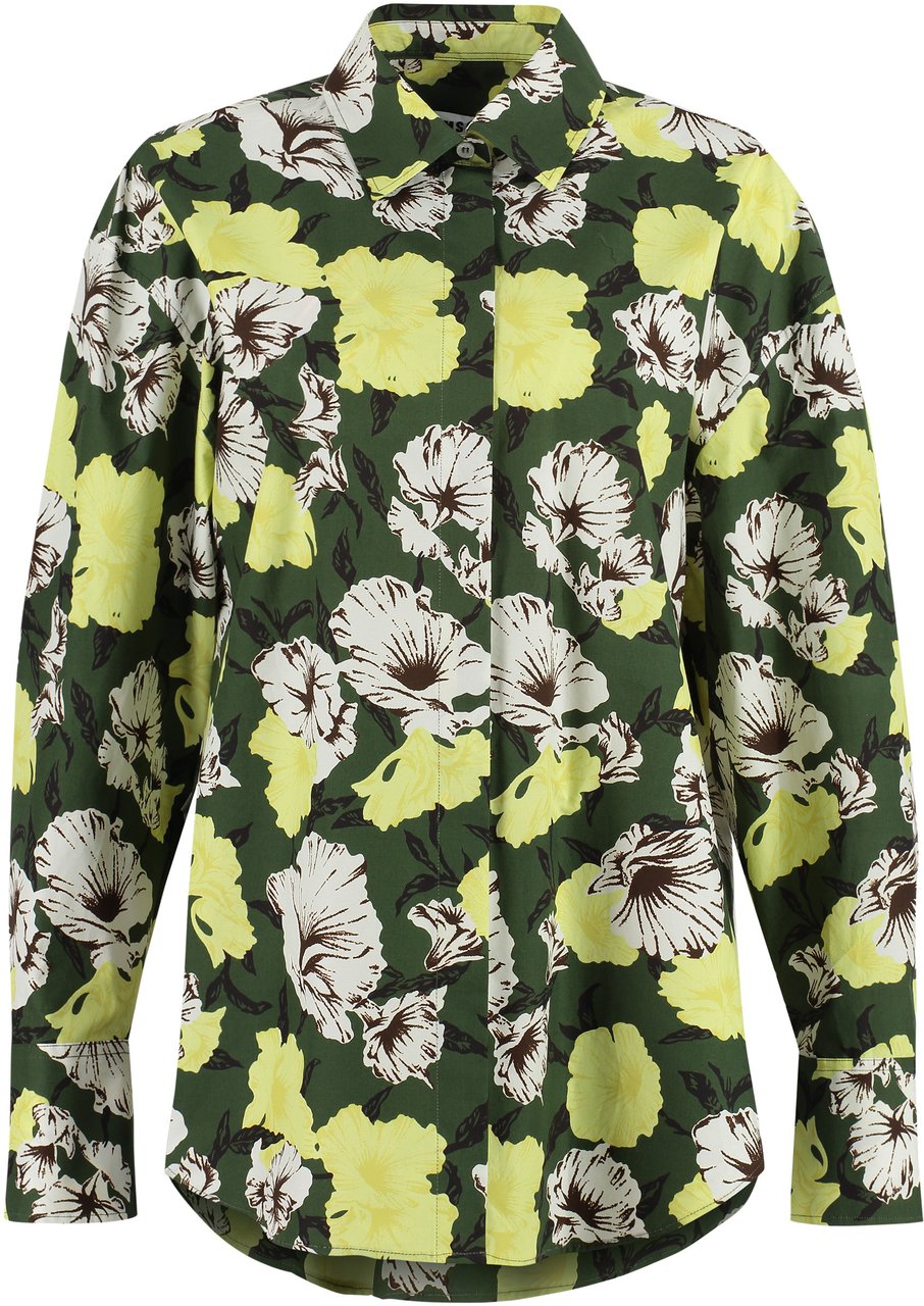 MSGM Printed cotton shirt Groen