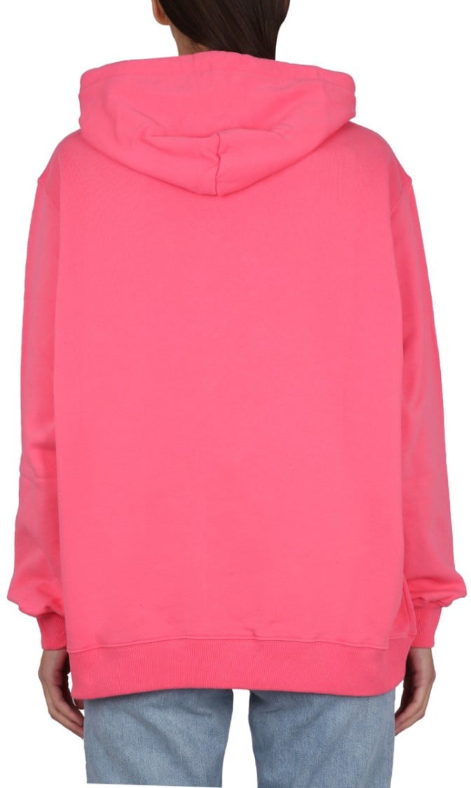 MSGM Vibrant Sweatshirt With Drawstring Hood And Playful Graphic Roze