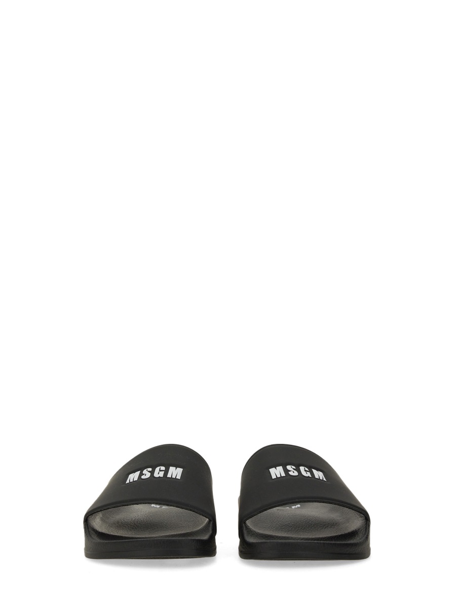 MSGM SLIDE SANDAL WITH LOGO Zwart