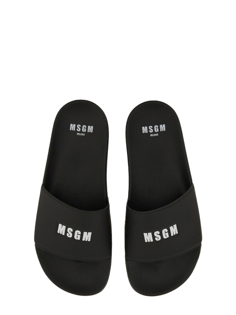 MSGM SLIDE SANDAL WITH LOGO Zwart