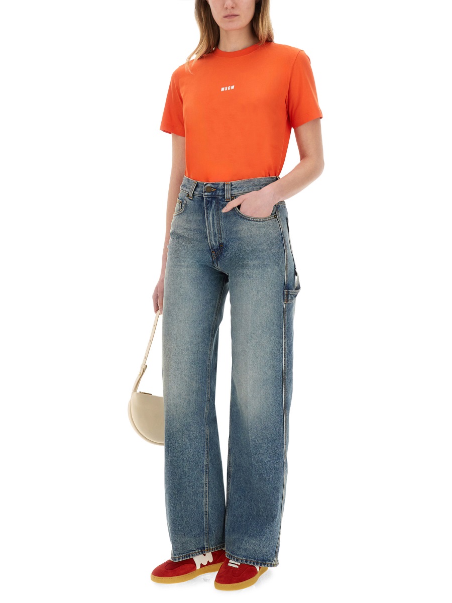 MSGM T-SHIRT WITH LOGO Rood