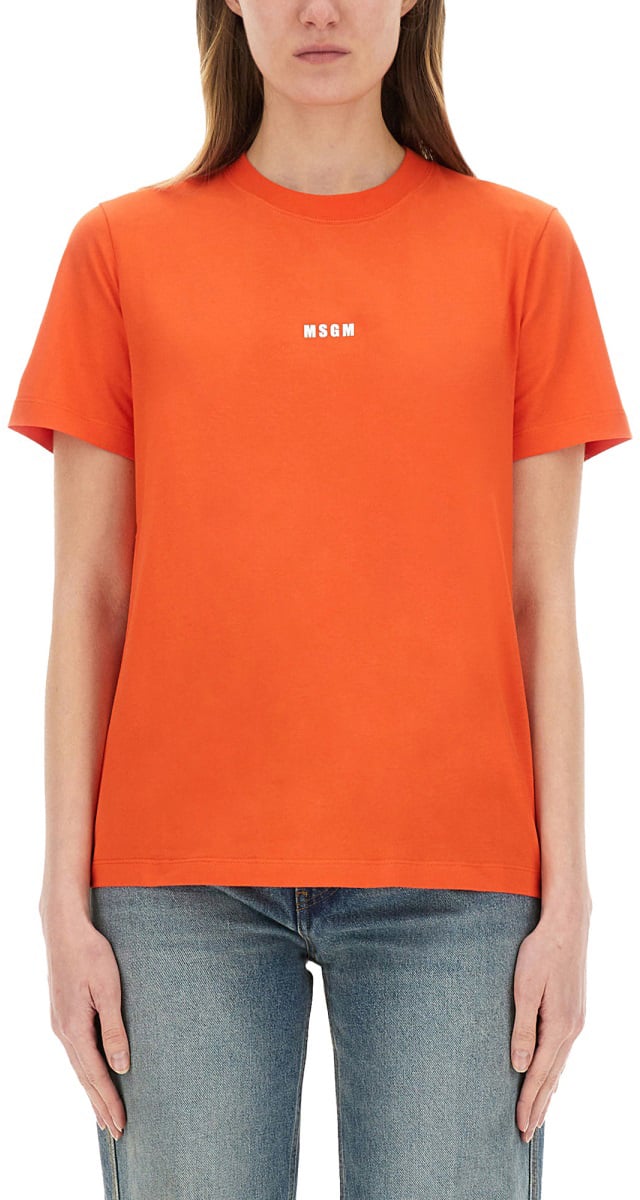 MSGM T-SHIRT WITH LOGO Rood