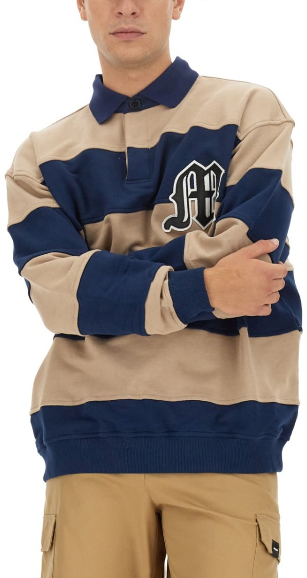 MSGM Oversized Sweatshirt With Classic Polo Collar Divers