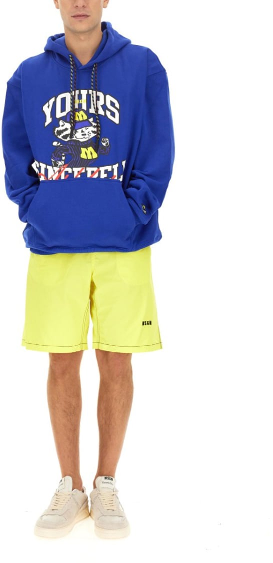 MSGM Graphic Logo Sweatshirt Blauw