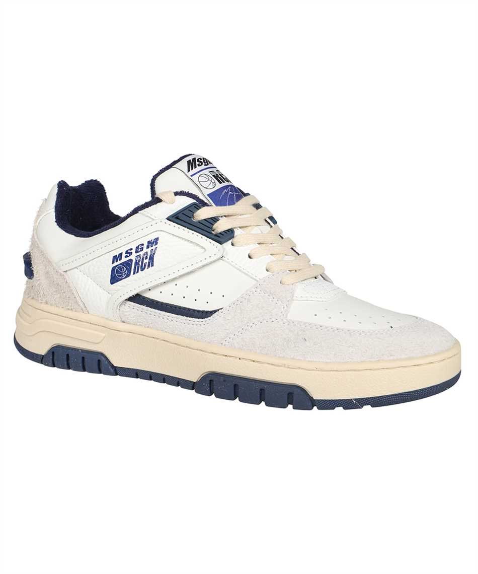 MSGM Logo detail leather sneakers Wit