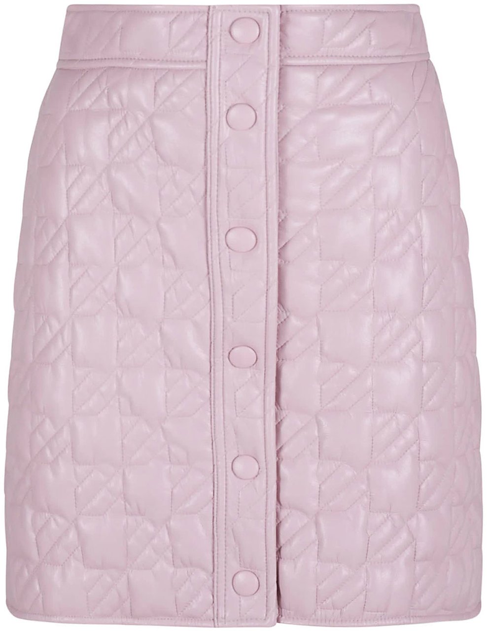 MSGM Pastel Pink Quilted Geometric Polyester Mini Skirt Paars