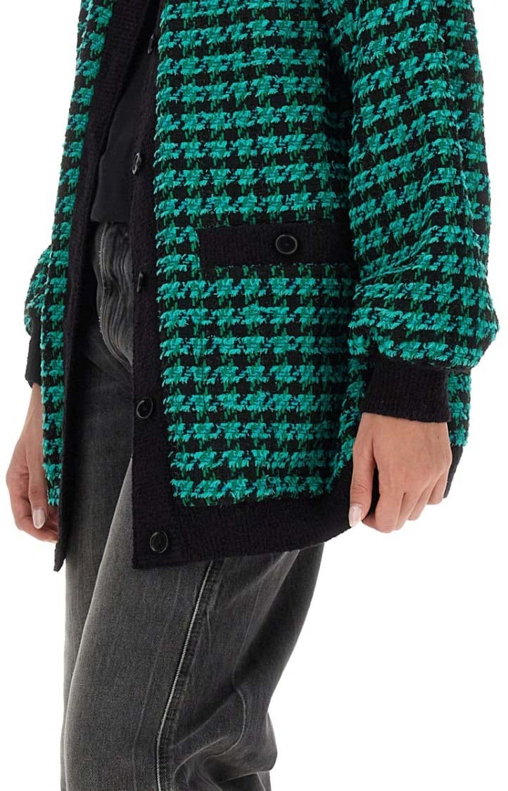 MSGM Houndstooth Tweed Jacket Groen