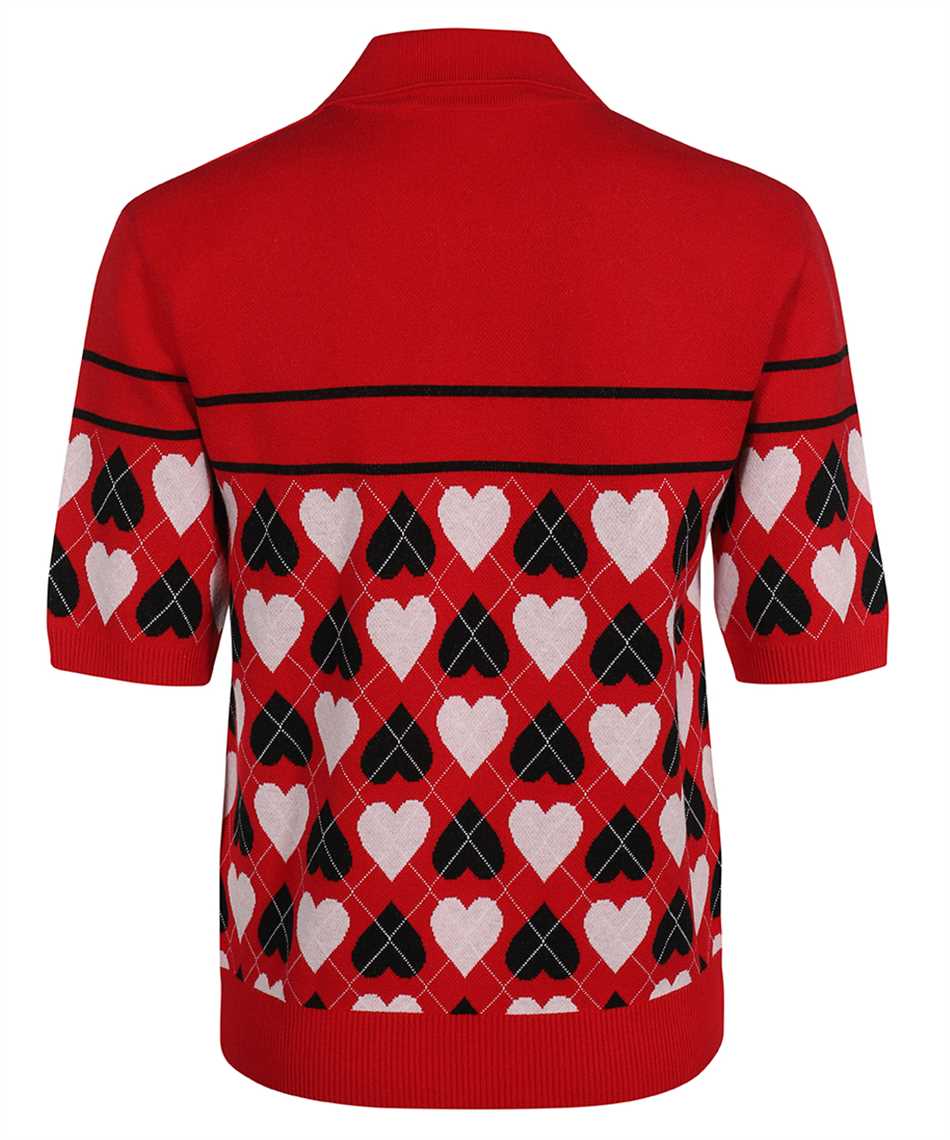 MSGM Jacquard knit polo shirt Rood