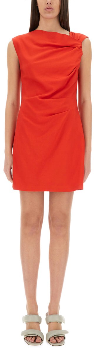 MSGM DRESS WITH DRAPE Rood