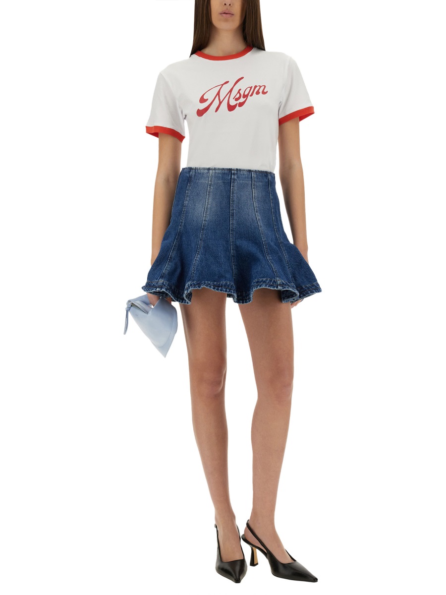 MSGM T-SHIRT WITH LOGO Wit