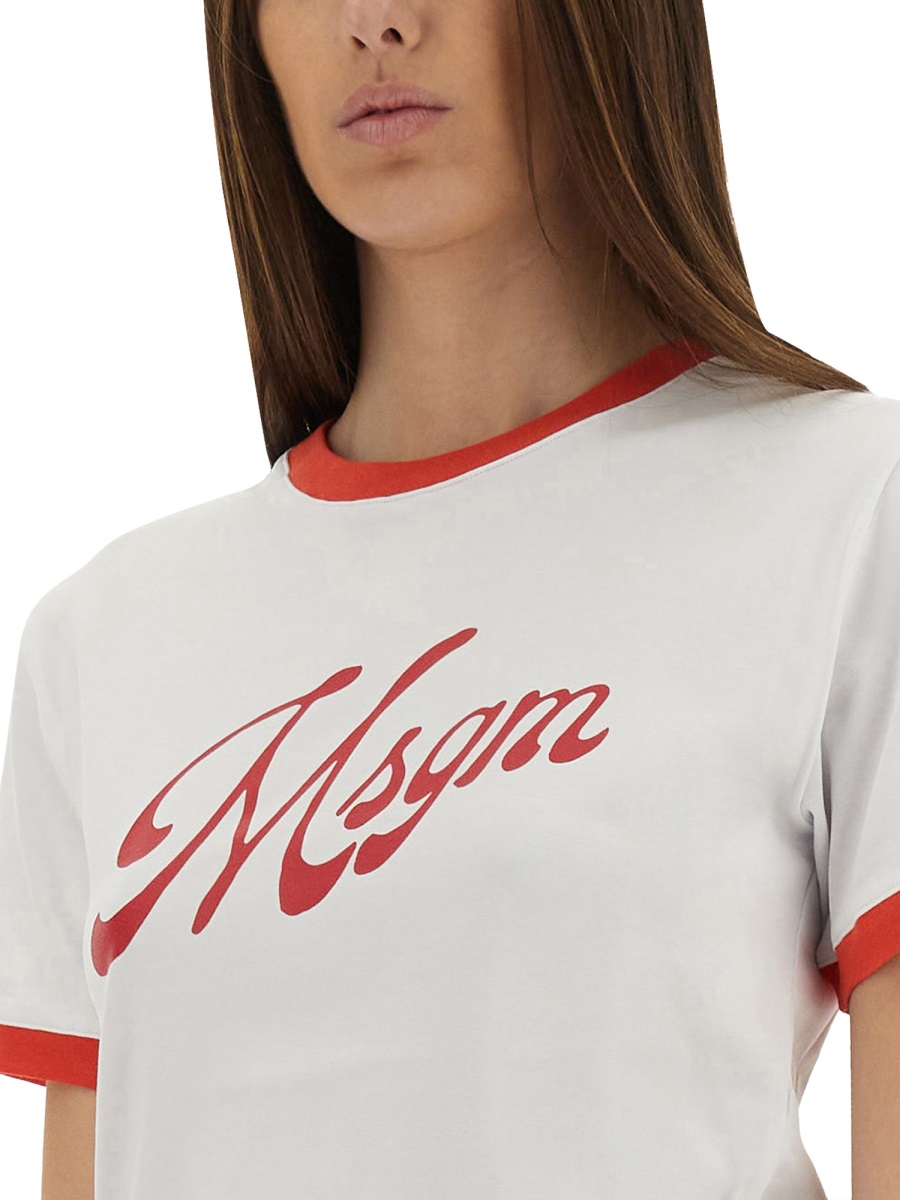 MSGM T-SHIRT WITH LOGO Wit