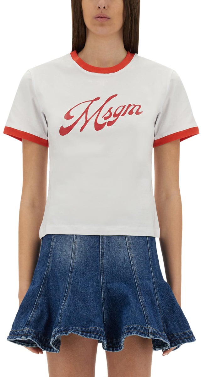 MSGM T-SHIRT WITH LOGO Wit