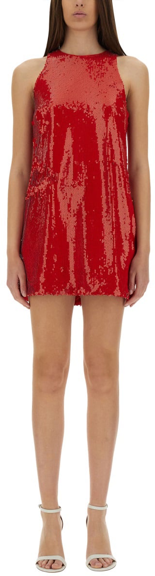 MSGM SEQUINED DRESS Rood