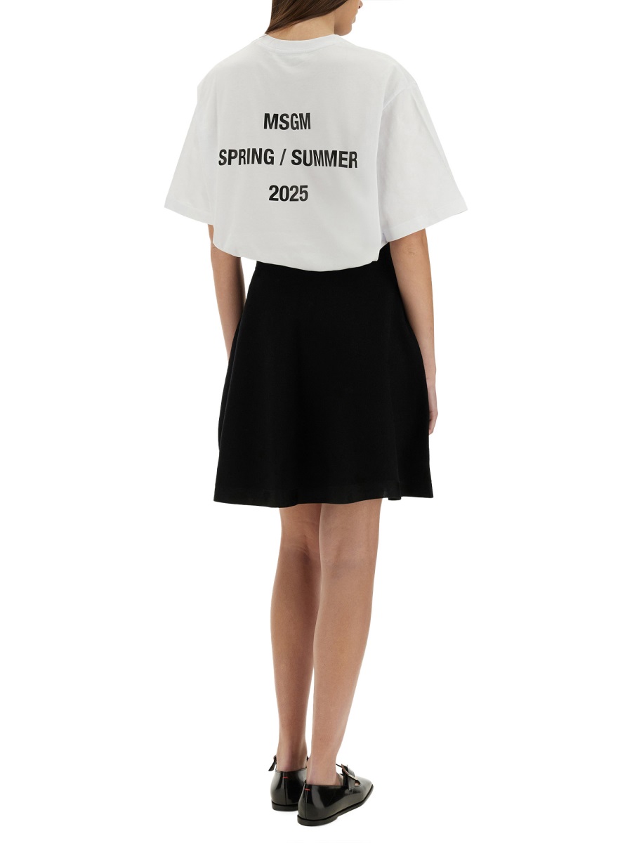 MSGM T-SHIRT WITH PRINT Wit