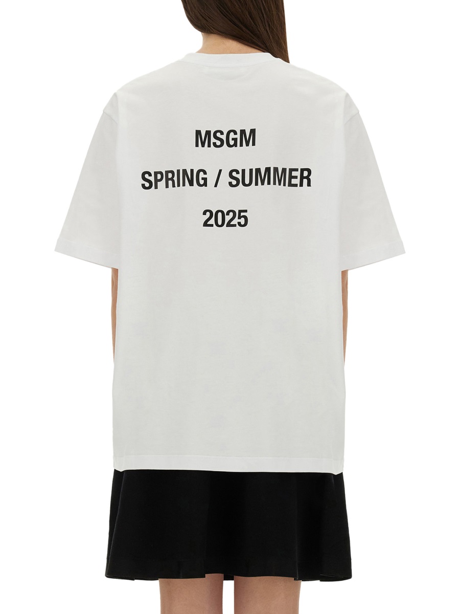 MSGM T-SHIRT WITH PRINT Wit