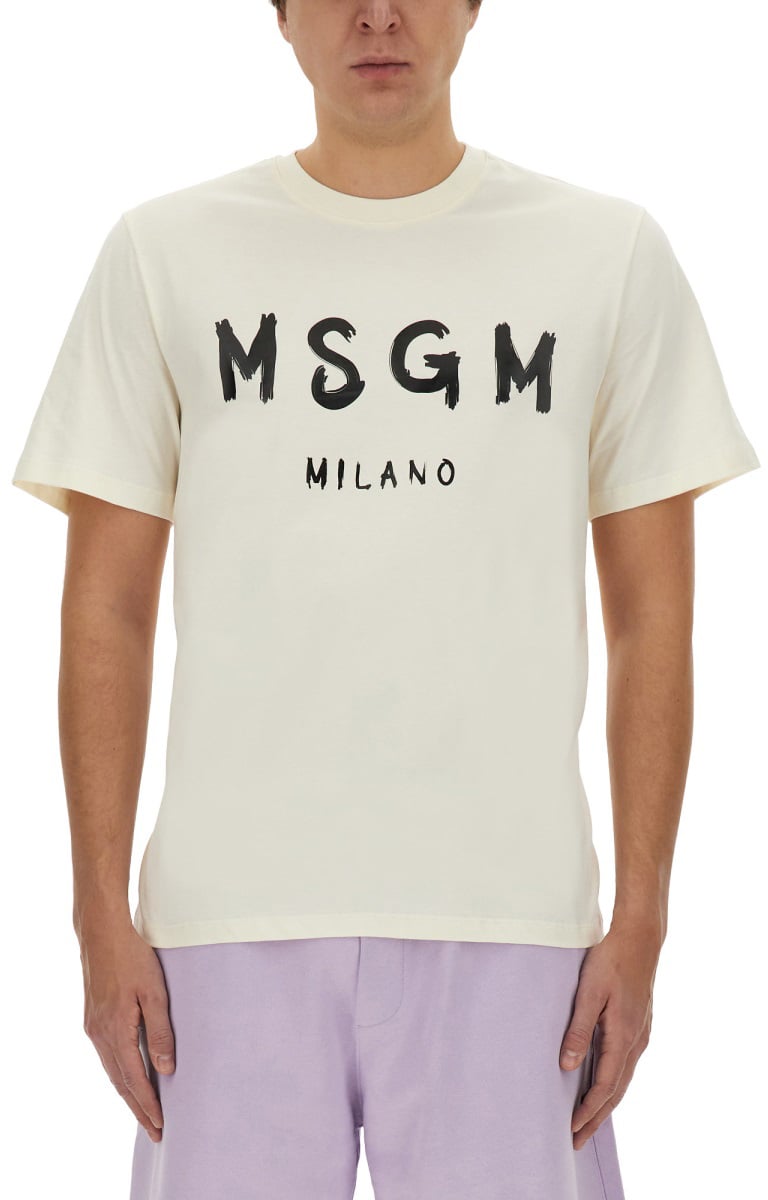 MSGM COTTON T-SHIRT Wit