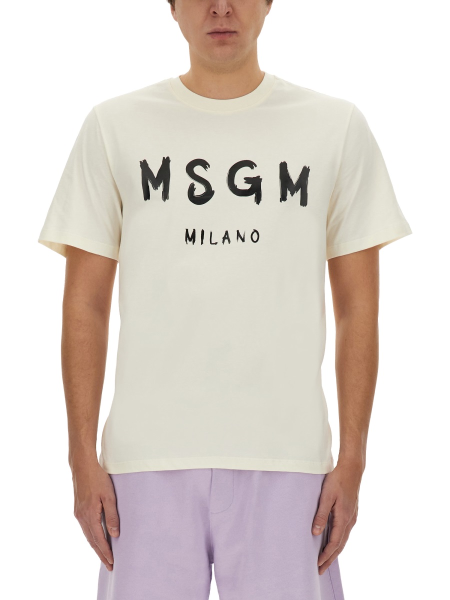 MSGM COTTON T-SHIRT Wit