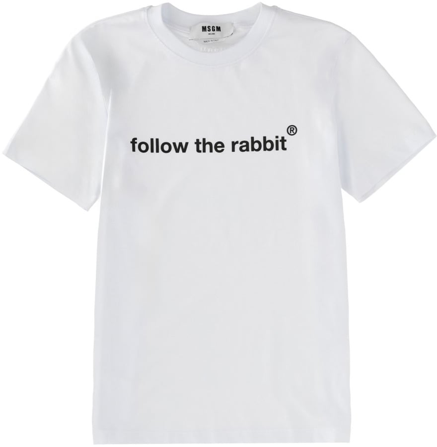 MSGM "FOLLOW THE RABBIT" T-SHIRT Wit
