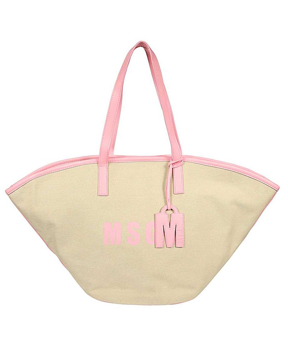 MSGM Canvas tote bag Beige