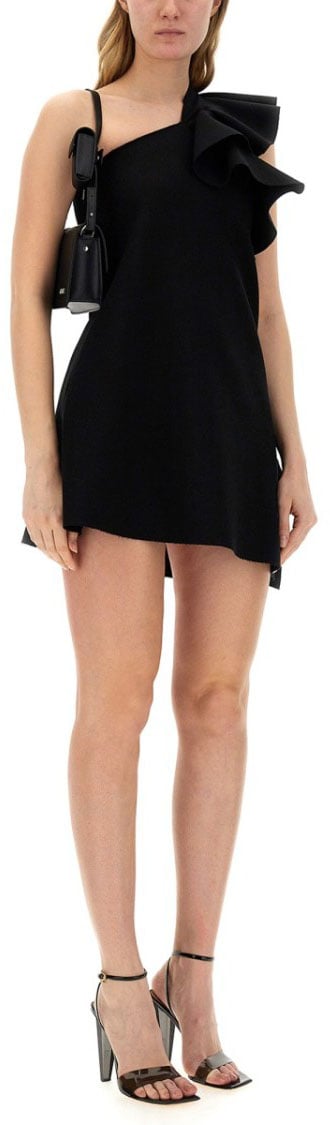 MSGM Dress With Ruffles Zwart