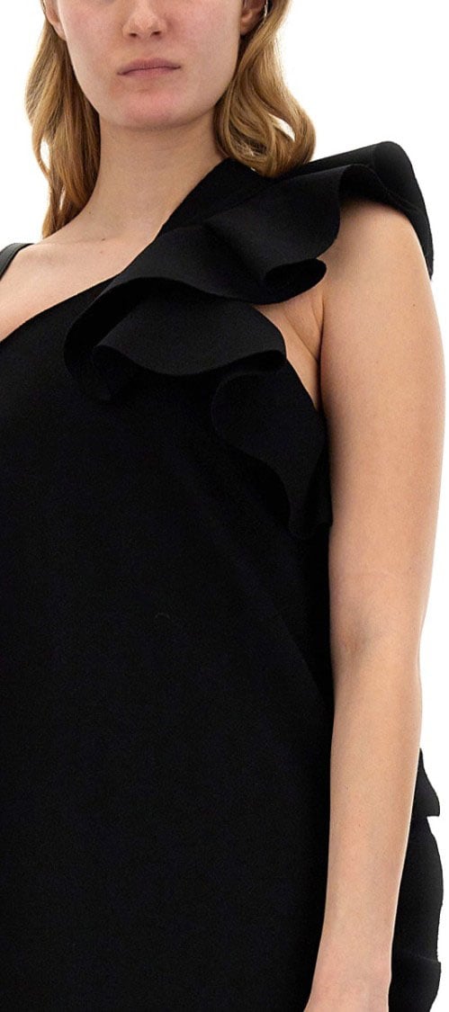 MSGM Dress With Ruffles Zwart