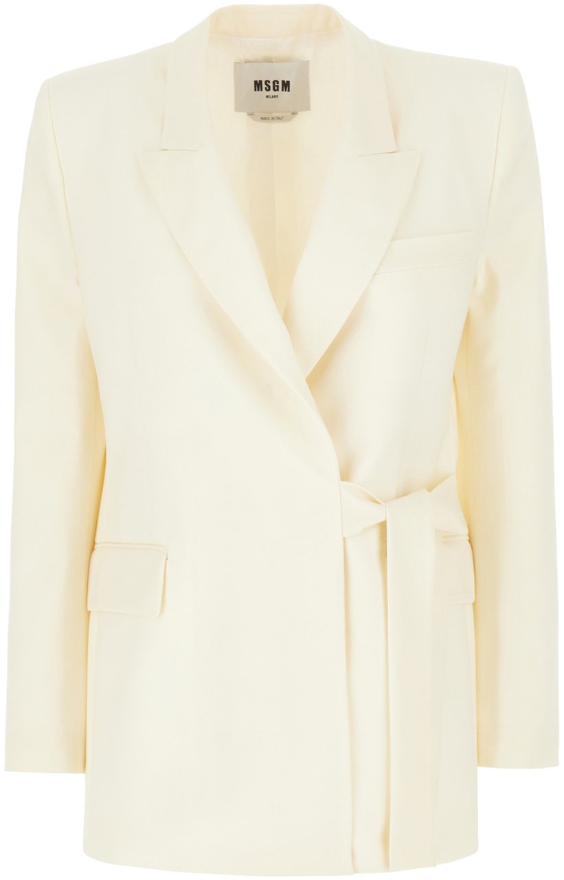 MSGM MSGM Ivory stretch wool blazer Geel