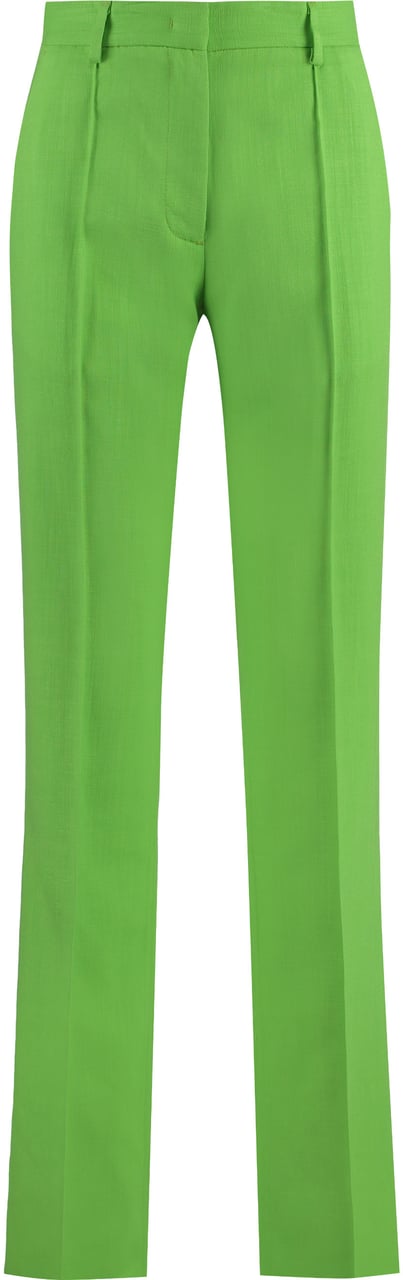 MSGM Flared viscose trousers Groen