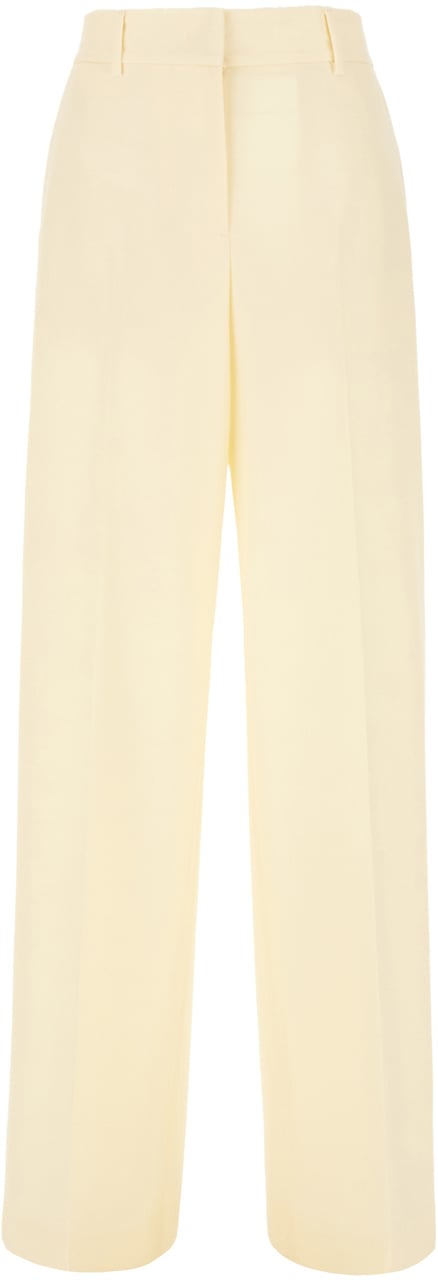 MSGM MSGM Cream stretch wool pants Geel