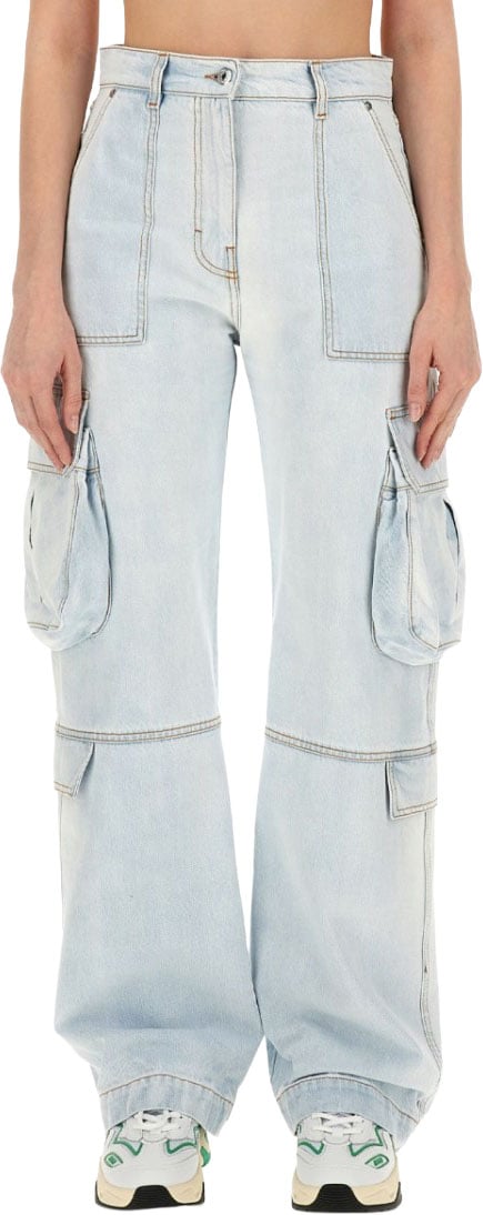 MSGM Denim Cargo Pants Blauw