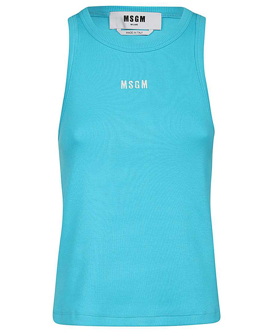 MSGM Ribbed tank top Lichtblauw