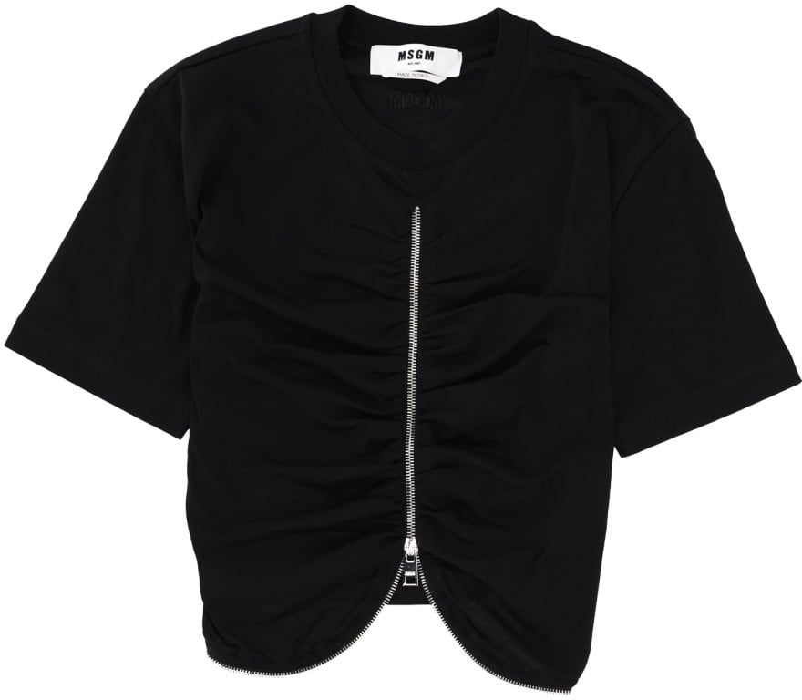 MSGM ZIPPERED T-SHIRT Zwart