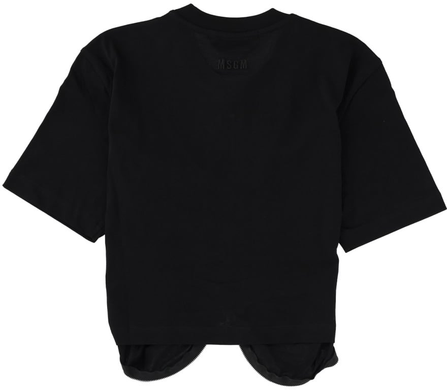 MSGM ZIPPERED T-SHIRT Zwart
