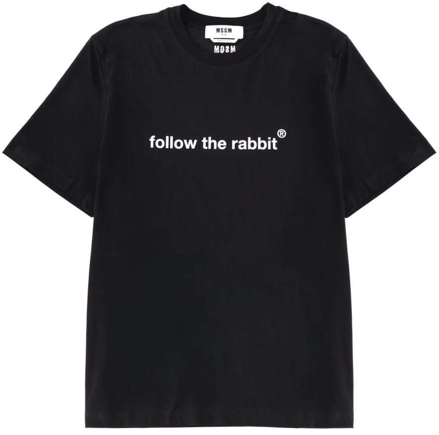 MSGM "FOLLOW THE RABBIT" T-SHIRT Zwart