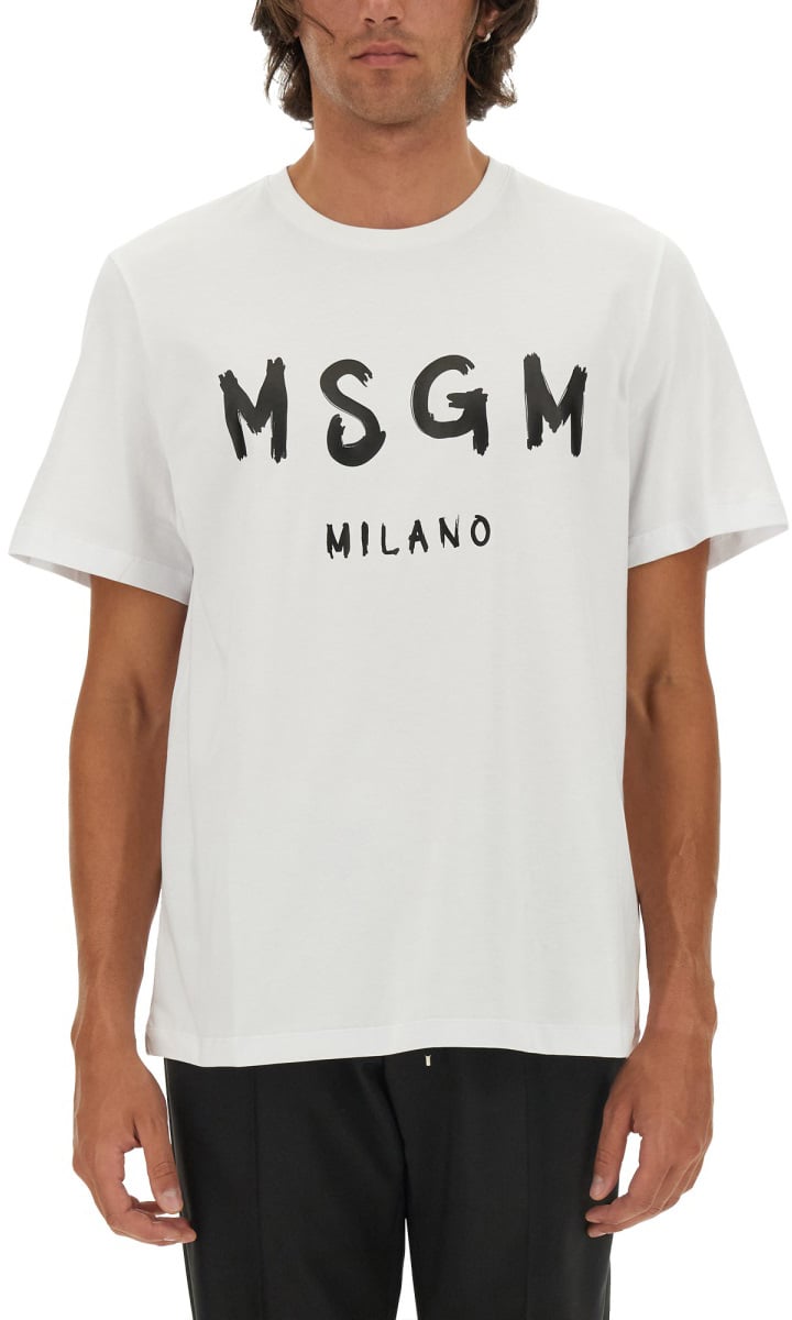 MSGM COTTON T-SHIRT Wit
