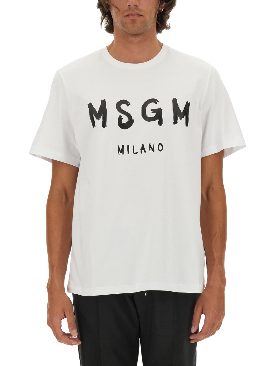 MSGM COTTON T-SHIRT Wit
