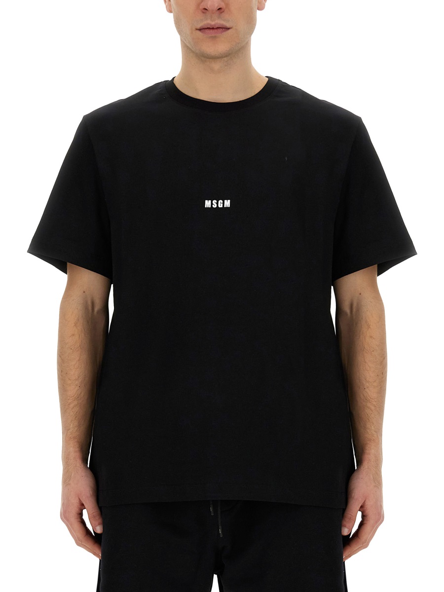 MSGM COTTON T-SHIRT Zwart