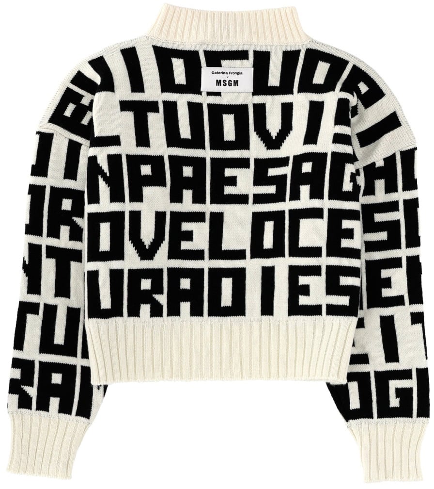 MSGM "MSGM X CATERINA FRONGIA" LETTERED SWEATER Zwart