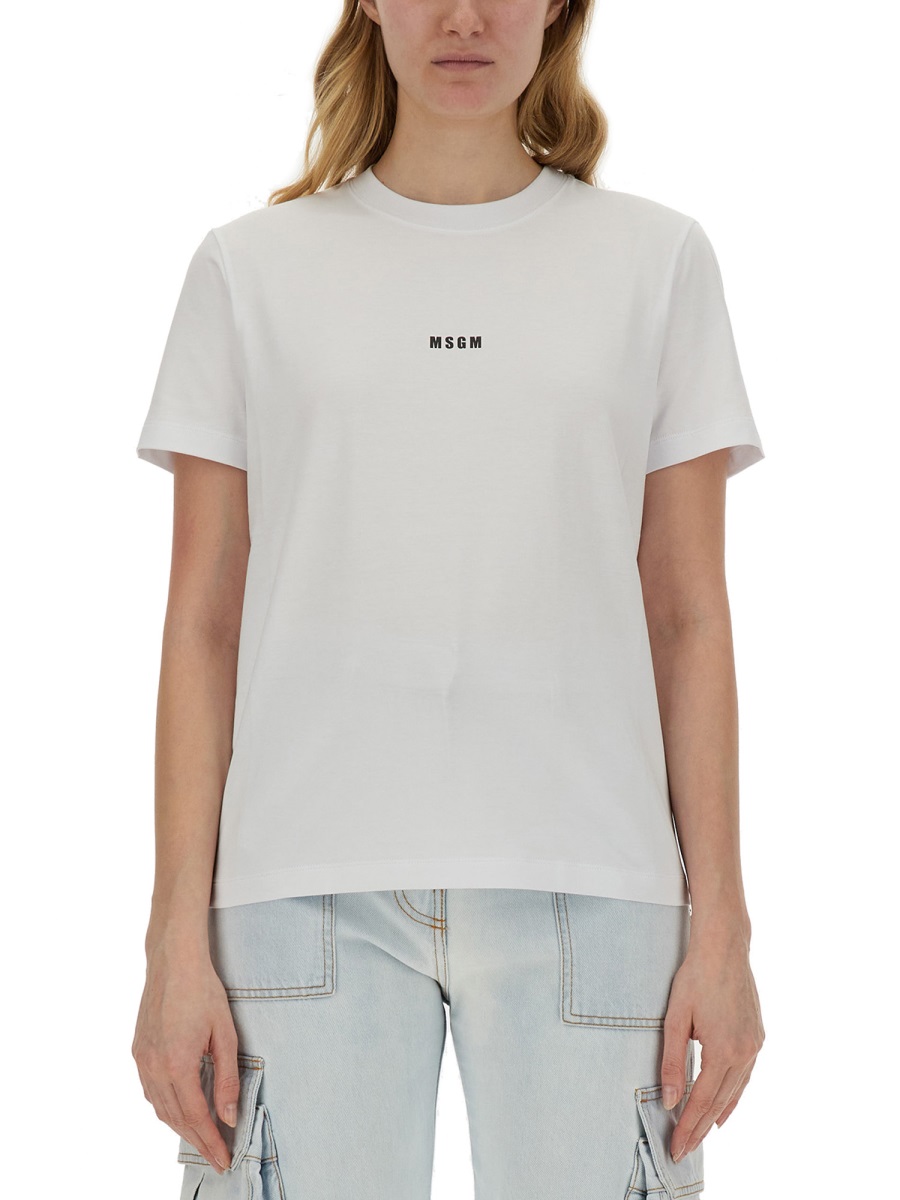 MSGM MICRO LOGO T-SHIRT Wit